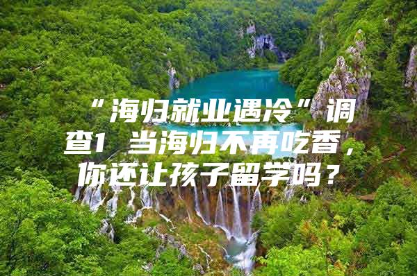 “海归就业遇冷”调查1 当海归不再吃香，你还让孩子留学吗？