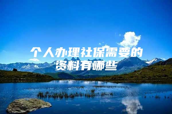 个人办理社保需要的资料有哪些