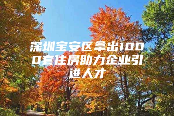 深圳宝安区拿出1000套住房助力企业引进人才