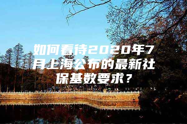 如何看待2020年7月上海公布的最新社保基数要求？