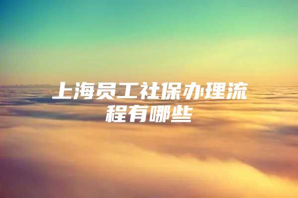 上海员工社保办理流程有哪些