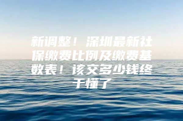新调整！深圳最新社保缴费比例及缴费基数表！该交多少钱终于懂了