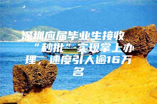 深圳应届毕业生接收“秒批”实现掌上办理，速度引人逾16万名