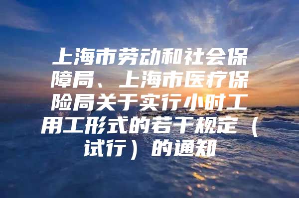 上海市劳动和社会保障局、上海市医疗保险局关于实行小时工用工形式的若干规定（试行）的通知