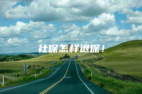 社保怎样退保！