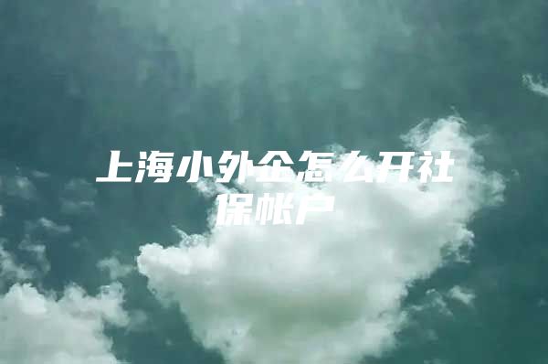 上海小外企怎么开社保帐户
