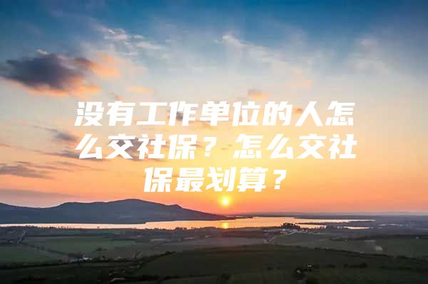 没有工作单位的人怎么交社保？怎么交社保最划算？