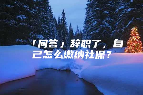 「问答」辞职了，自己怎么缴纳社保？
