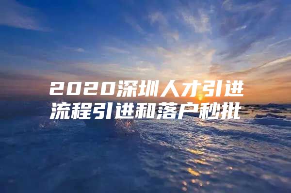 2020深圳人才引进流程引进和落户秒批
