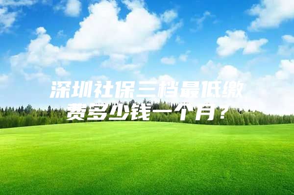 深圳社保三档最低缴费多少钱一个月？