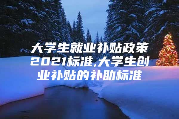大学生就业补贴政策2021标准,大学生创业补贴的补助标准
