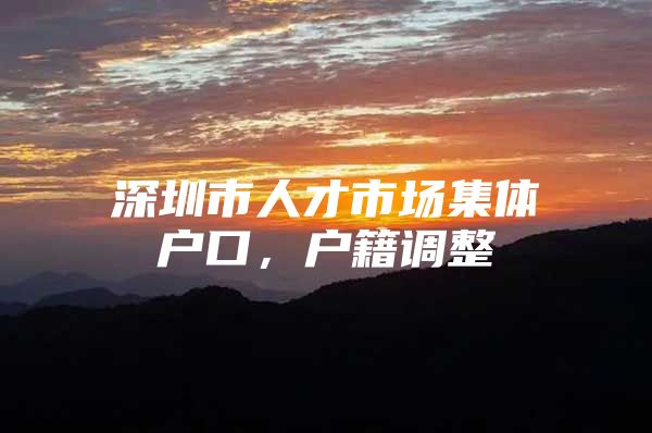 深圳市人才市场集体户口，户籍调整