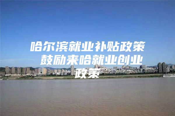 哈尔滨就业补贴政策 鼓励来哈就业创业政策