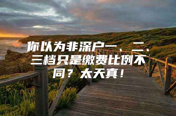 你以为非深户一、二、三档只是缴费比例不同？太天真！