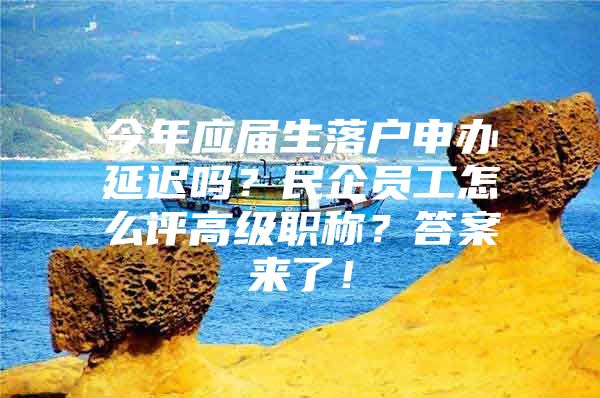 今年应届生落户申办延迟吗？民企员工怎么评高级职称？答案来了！