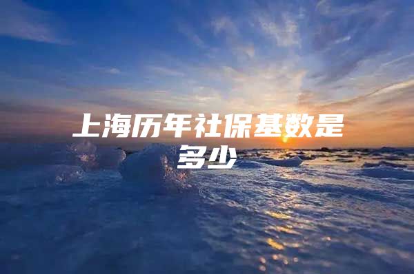 上海历年社保基数是多少