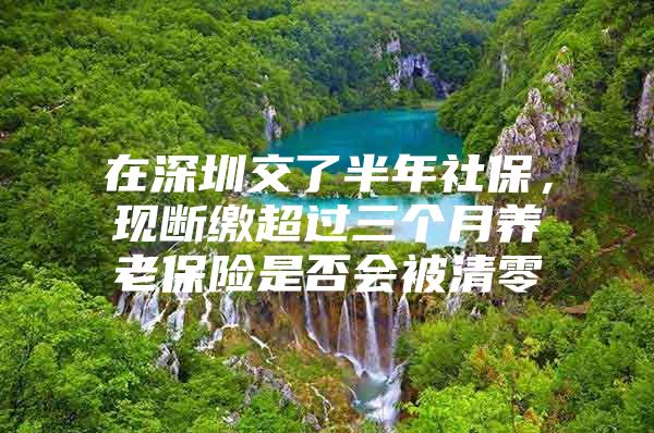 在深圳交了半年社保，现断缴超过三个月养老保险是否会被清零