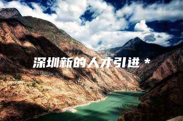 深圳新的人才引进＊