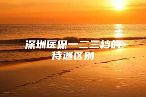 深圳医保一二三档的待遇区别