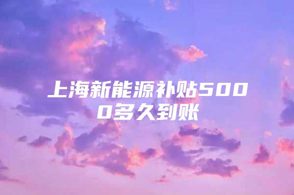 上海新能源补贴5000多久到账