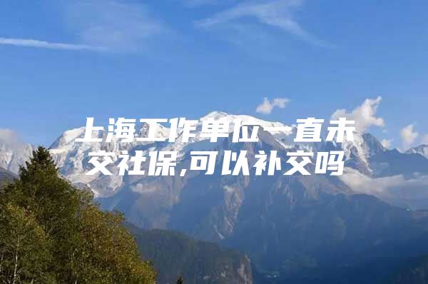 上海工作单位一直未交社保,可以补交吗