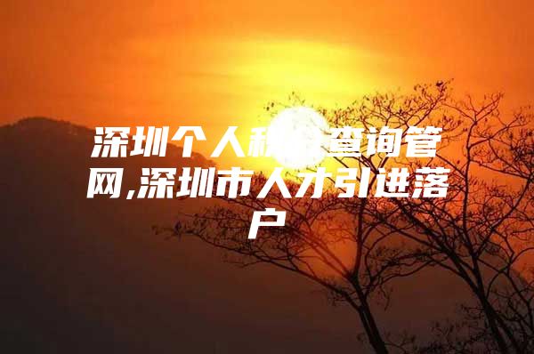 深圳个人积分查询管网,深圳市人才引进落户