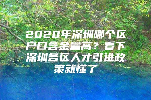 2020年深圳哪个区户口含金量高？看下深圳各区人才引进政策就懂了