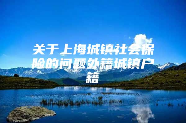 关于上海城镇社会保险的问题外籍城镇户籍