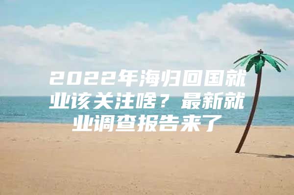 2022年海归回国就业该关注啥？最新就业调查报告来了