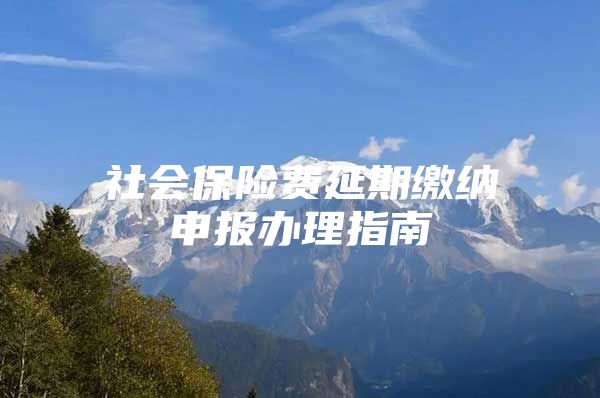 社会保险费延期缴纳申报办理指南