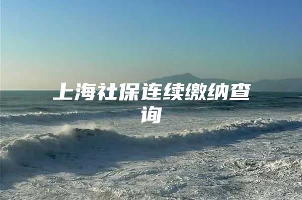 上海社保连续缴纳查询