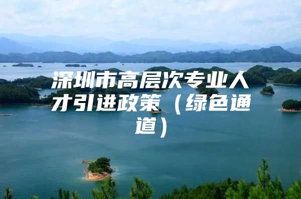 深圳市高层次专业人才引进政策（绿色通道）