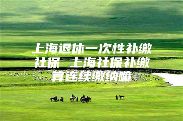 上海退休一次性补缴社保 上海社保补缴算连续缴纳嘛