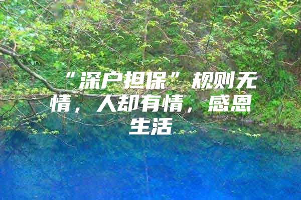 “深户担保”规则无情，人却有情，感恩生活