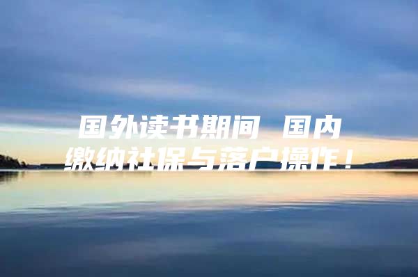 国外读书期间 国内缴纳社保与落户操作！