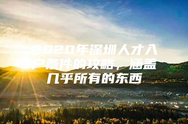 2020年深圳人才入户条件的攻略，涵盖几乎所有的东西