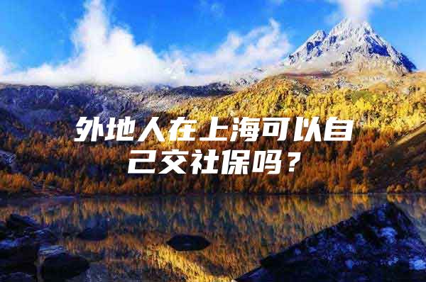 外地人在上海可以自己交社保吗？