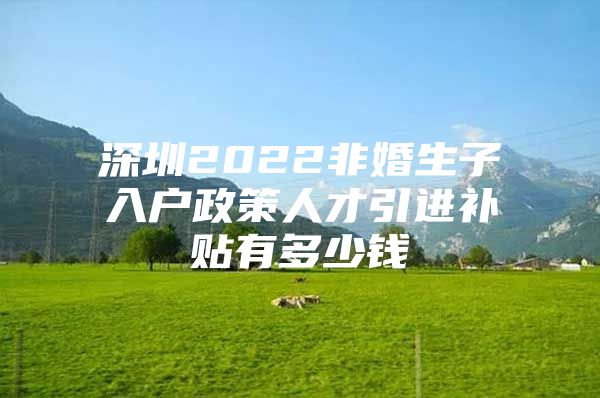 深圳2022非婚生子入户政策人才引进补贴有多少钱