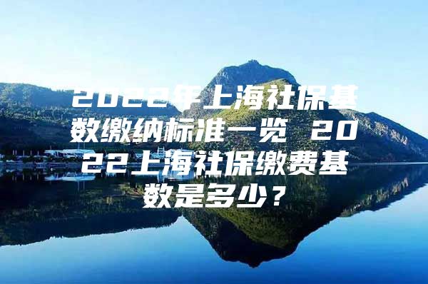 2022年上海社保基数缴纳标准一览 2022上海社保缴费基数是多少？