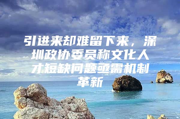 引进来却难留下来，深圳政协委员称文化人才短缺问题亟需机制革新