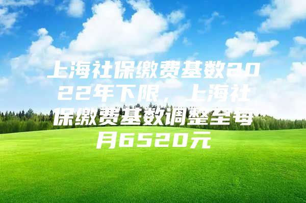 上海社保缴费基数2022年下限，上海社保缴费基数调整至每月6520元