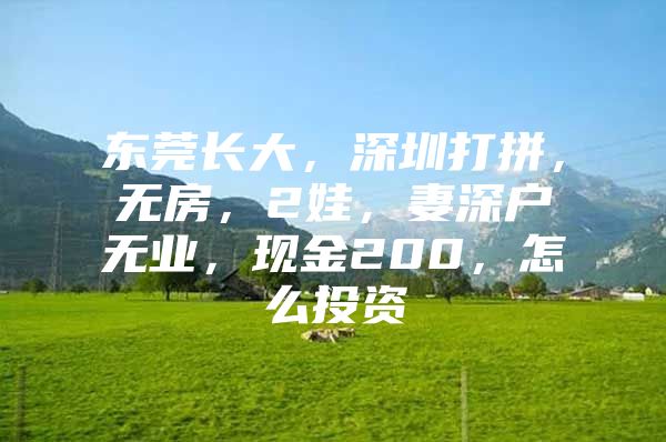 东莞长大，深圳打拼，无房，2娃，妻深户无业，现金200，怎么投资