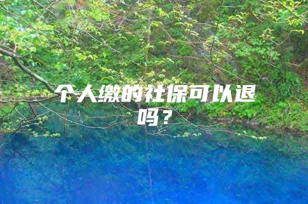 个人缴的社保可以退吗？