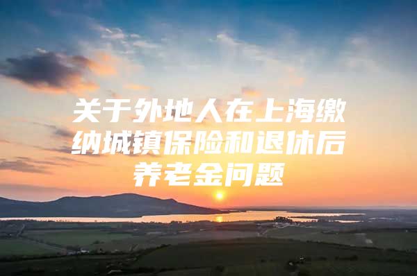 关于外地人在上海缴纳城镇保险和退休后养老金问题