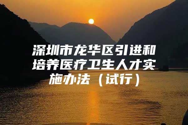 深圳市龙华区引进和培养医疗卫生人才实施办法（试行）