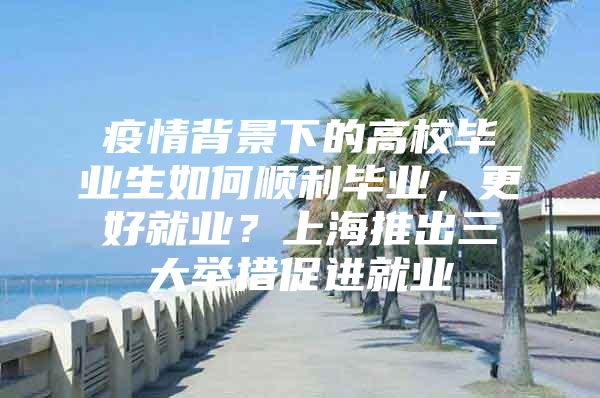 疫情背景下的高校毕业生如何顺利毕业，更好就业？上海推出三大举措促进就业