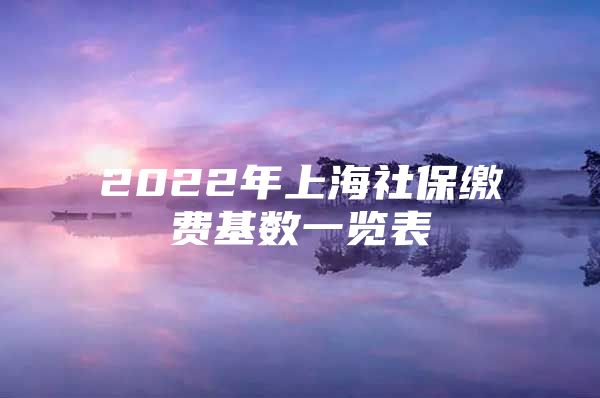 2022年上海社保缴费基数一览表