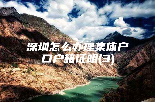 深圳怎么办理集体户口户籍证明(3)