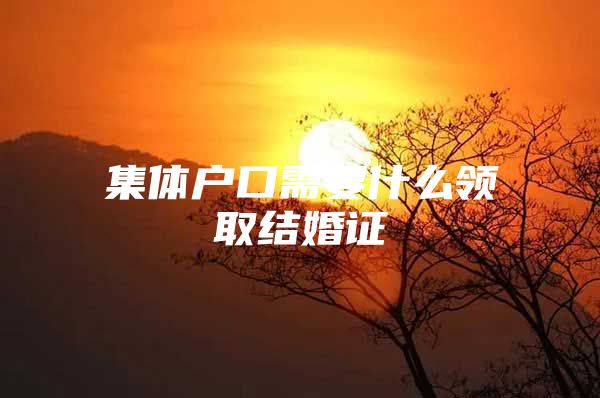 集体户口需要什么领取结婚证