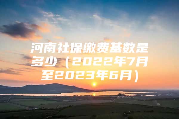 河南社保缴费基数是多少（2022年7月至2023年6月）